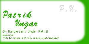 patrik ungar business card